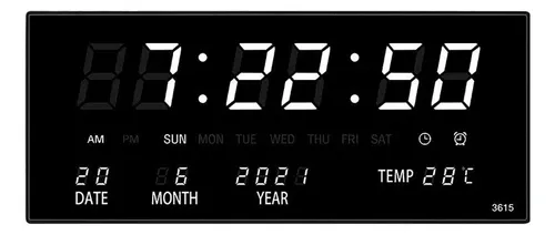 Reloj De Pared Digital Large Screen - A Pedido_exkarg Negro 5