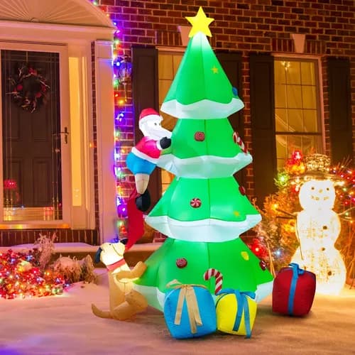 Papa Noel Inflable Arbol De Navidad - A Pedido_exkarg Verde 7