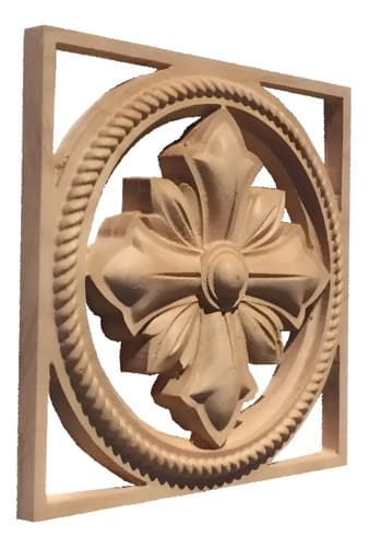 Escultura Solid Hardwood Carved Square - A Pedido_exkarg Marrón