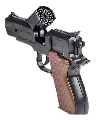 Revolver De Juguete A Cebita Toy Gun 6.75_exkarg Negro