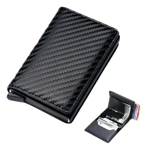 Tarjetero Rfid Blocking Leather Carbon - A Pedido_exkarg Rayas