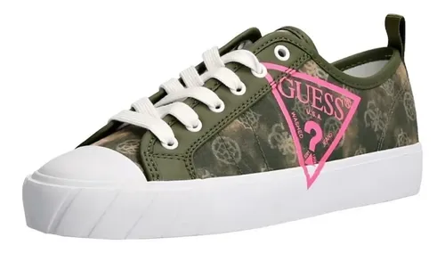 Zapatillas De Mujer Guess Kerrie 3 - A Pedido_exkarg Verde 34,5 Ar