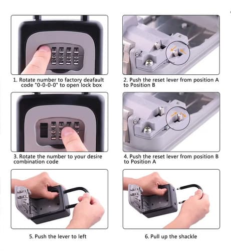 Caja De Seguridad Combinación De Llaves - A Pedido_exkarg Gris 4