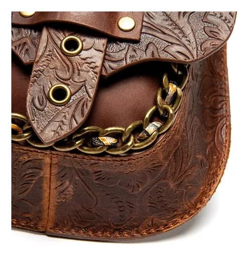Cartera Gearduke Gothic Steampunk Leather - A Pedido_exkarg Marrón 2