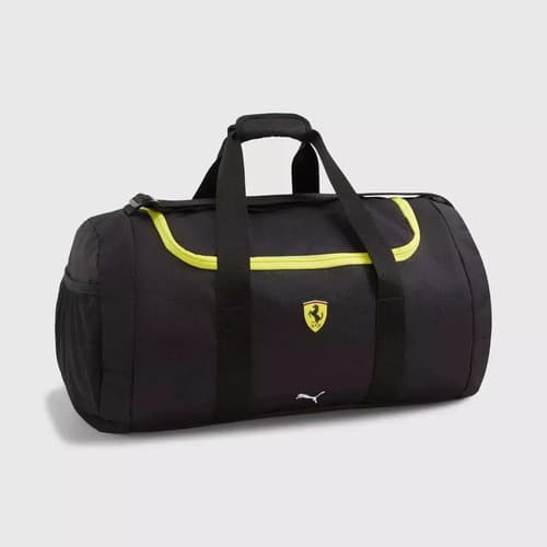 Bolso Scuderia Ferrari F1 Team - A Pedido_exkarg Negro Con Detalles Amarillo Liso Con Ribete Contrastante