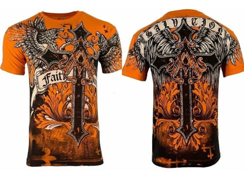 Remera Archaic Affliction Winged Creature - A Pedido_exkarg Naranja Xxxx 3