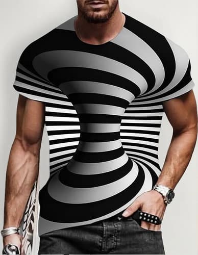 Remera Men 3d Optical Illusion - A Pedido_exkarg Negro X 0-1 M