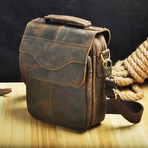 Morral Genuine Leather Cross Body - A Pedido_exkarg Marrón 2