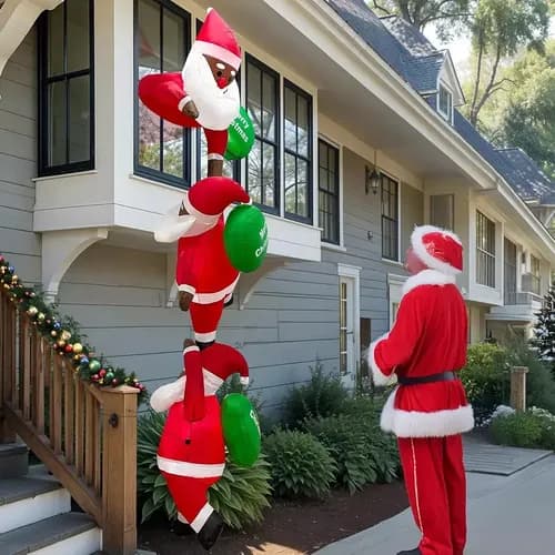 Papa Noel Inflable Escaladores - A Pedido_exkarg Rojo 5