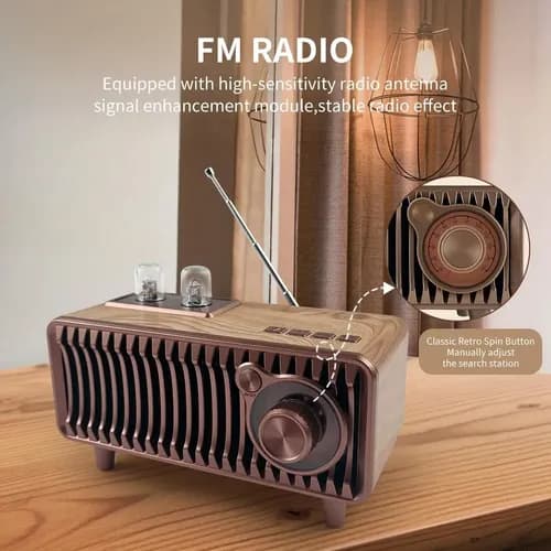 Parlante Retro Bluetooth Speaker - A Pedido Marrón 5