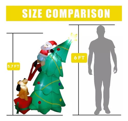 Papa Noel Inflable Escala Arbol - A Pedido_exkarg Rojo 5