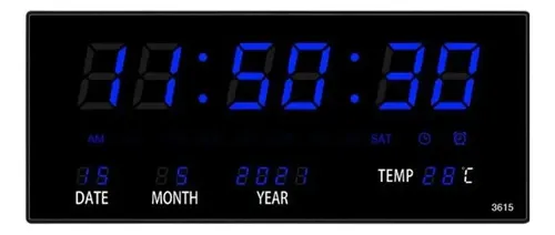 Reloj De Pared Digital Large Screen - A Pedido_exkarg Negro 7