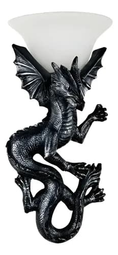 Escultura Con Luz Heraldic Dragon - A Pedido_exkarg Negro