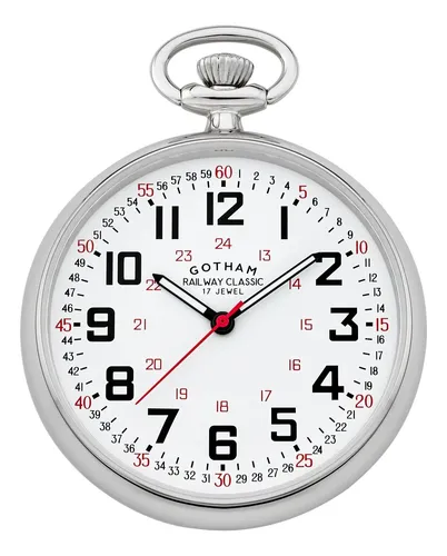 Reloj De Bolsillo Mecánico Gotham - A Pedido_exkarg Plateado