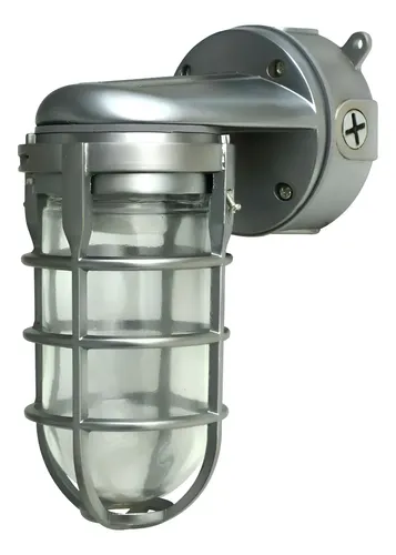 Aplique Luz Exterior Tipo Industrial - A Pedido_exkarg Gris/plata