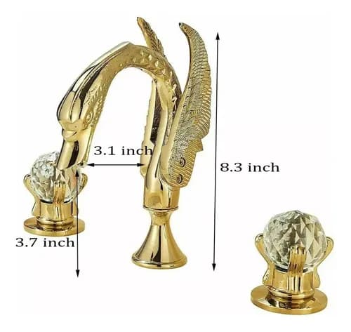 Set Griferia Grifo De Baño Gold Swan - A Pedido_exkarg Dorado 2