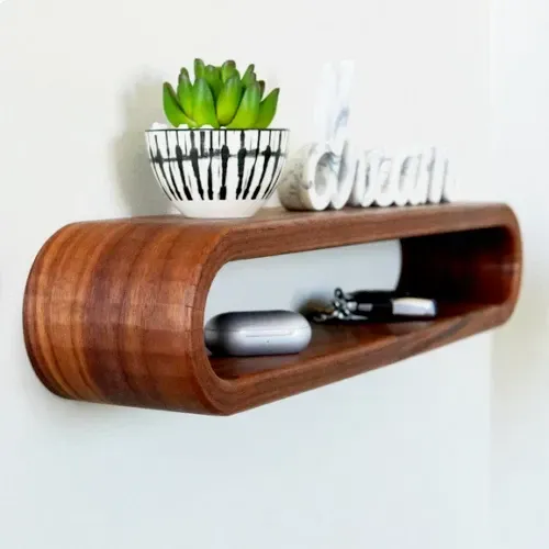 Estantes Flotante Curvo - A Pedido Madera 3