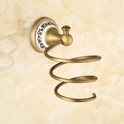 Porta Secador De Cabello Art Ceramic - A Pedido_exkarg Dorado 4