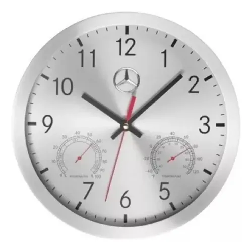 Reloj De Pared Original Mercedes Benz - A Pedido_exkarg Gris