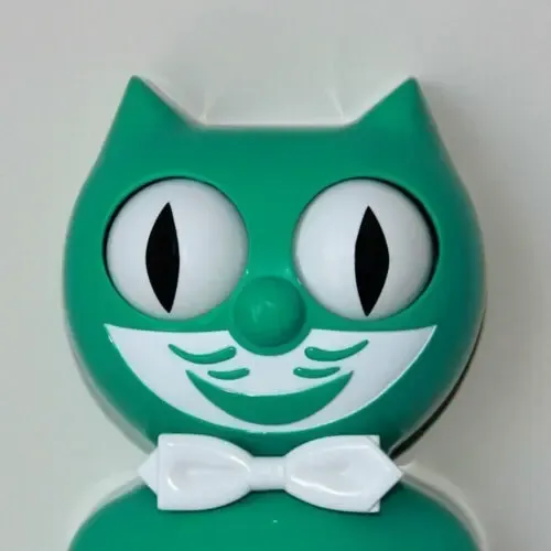 Reloj De Pared Green Beauty Kit Cat Klock - A Pedido_exkarg Verde 3