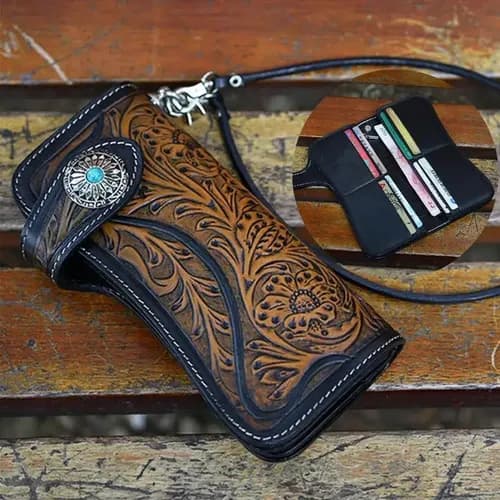 Billetera Men's Retro Carved - A Pedido_exkarg Marrón 4