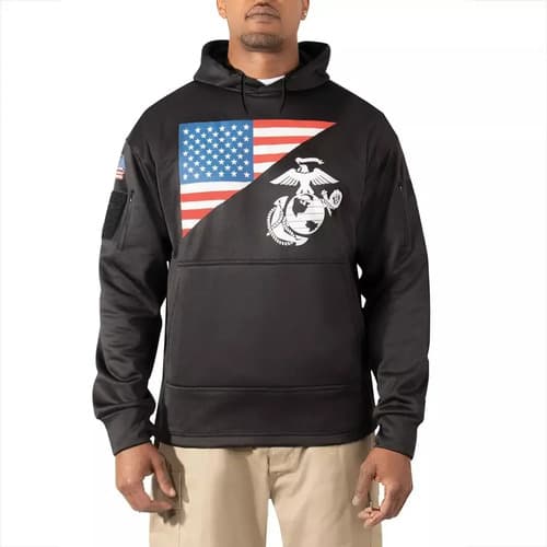 Hoodie Men's Us Flag Usmc - A Pedido_exkarg M Verde 3