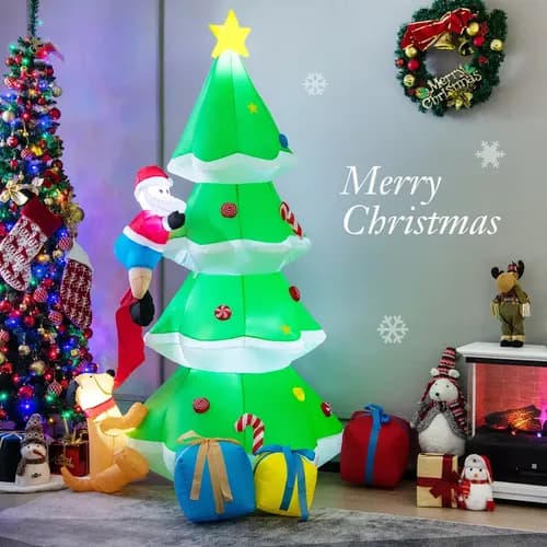 Papa Noel Inflable Arbol De Navidad - A Pedido_exkarg Verde 3