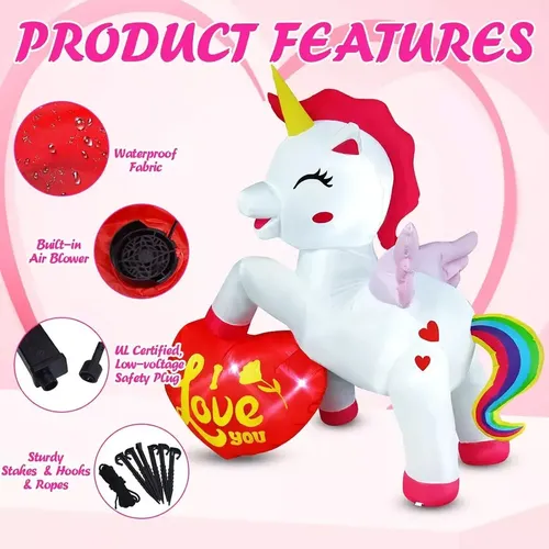 Inflable San Valentin Unicorn - A Pedido_exkarg Blanco 4