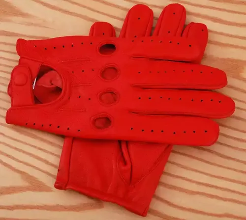 Guantes De Cuero Para Conduccion  - A Pedido_exkarg Blanco Liso Con Perforaciones 9
