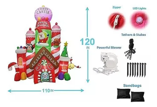 Papa Noel 10 Ft Castillo - A Pedido_exkarg Rojo 4
