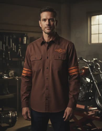 Camisa Harley-davidson Men's Open - A Pedido_exkarg Bordó X S