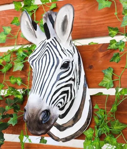 Estatua Cabeza Zebra Decorativa - A Pedido_exkarg Blanco 3