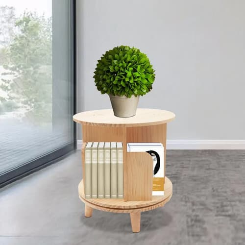 Estantería Giratoria De 360° De Madera - A Pedido Madera