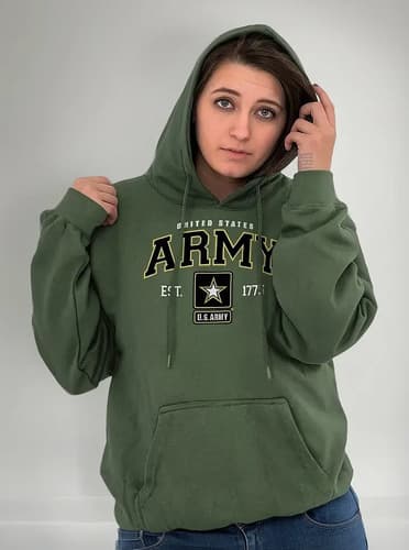 Hoodie Us Armed Forces Army - A Pedido_exkarg M Verde