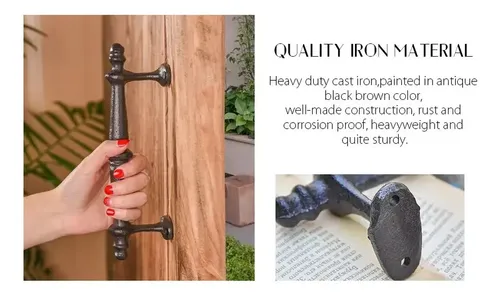 Manijas De Hierro Rustic Heavy Duty - A Pedido_exkarg Negro X 5