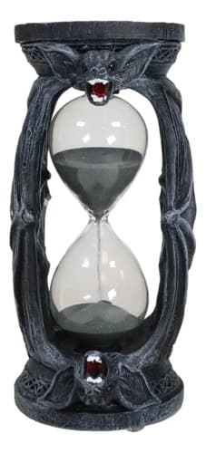 Figura De Reloj De Arena Gótico Reversible - A Pedido Gris Oscuro / Negro Con Detalles Rojos 4