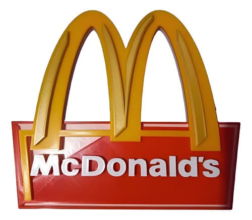Cartel 3d Mc Donalds - A Pedido_exkarg Rojo