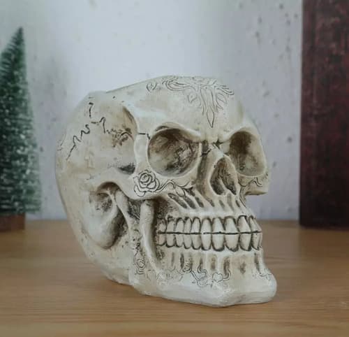 Macetero Gothic Skull Style Craneo - A Pedido_exkarg Blanco 4