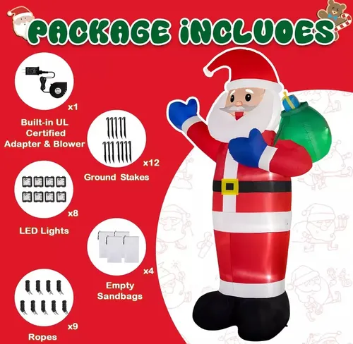 Papa Noel Inflable Gigante - A Pedido_exkarg Rojo 4