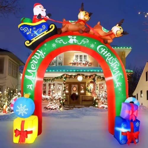 Papa Noel Inflable Arco 10 Ft - A Pedido_exkarg Rojo 3