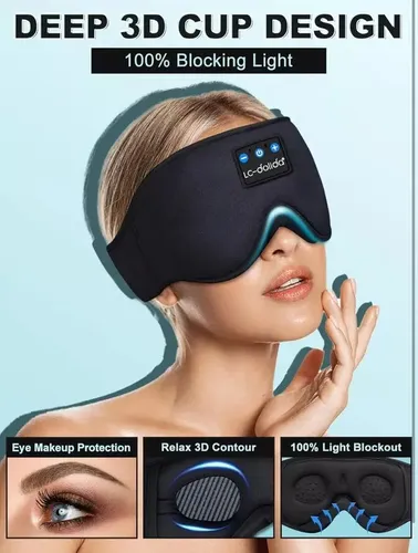 Mascara Para Dormir Bluetooth Auriculares - A Pedido_exkarg Negro 5