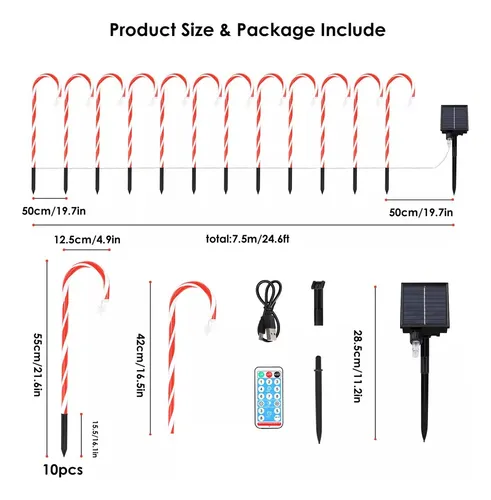 Pack Luces Solares Candy - A Pedido_exkarg Rojo 2