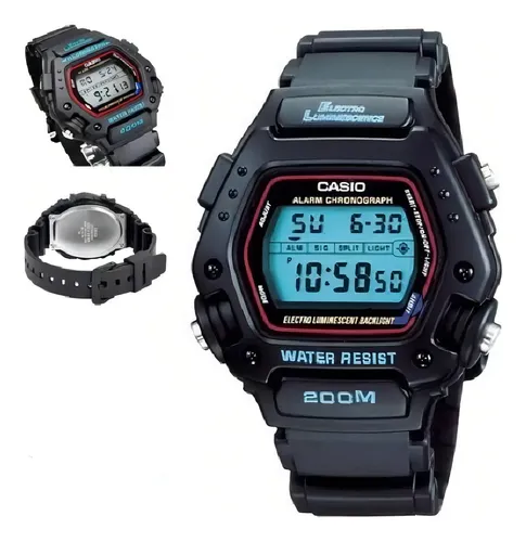 Reloj Casio Dw290 Alarma Luz Temporizador Cronometro Negro Gris 9