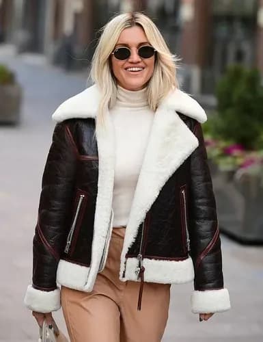 Campera Mujer Aviator Shearling Flight - A Pedido_exkarg Marrón 38 5