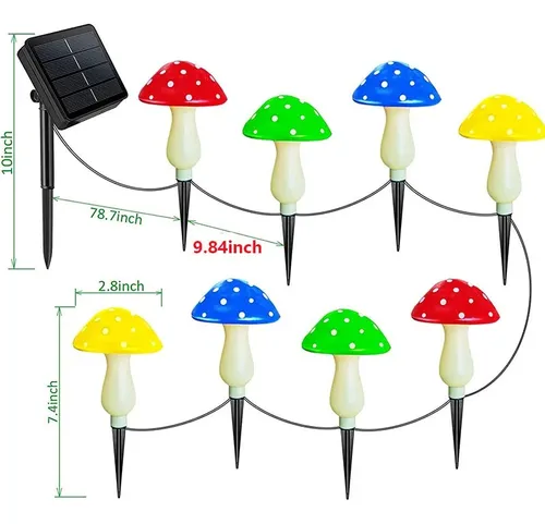 Luz De Jardin Solar Hongos - A Pedido_exkarg Azul 6