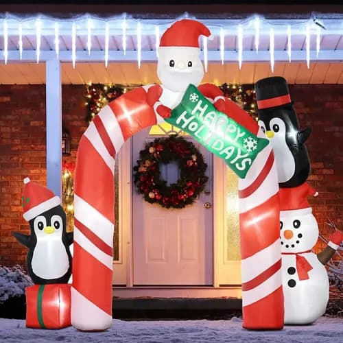 Papa Noel Inflable Giant 10ft Arco - A Pedido_exkarg Rojo 2