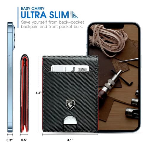 Billetera Gsoiax Mens Slim Wallet - A Pedido_exkarg Rojo 2