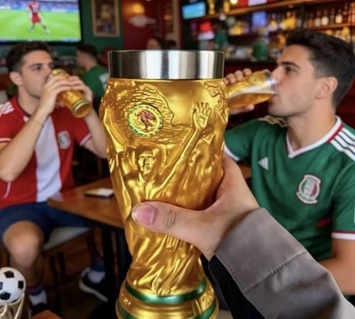 Jarra De Cerveza Trofeo De La Copa Mundial  - A Pedido Dorado 3