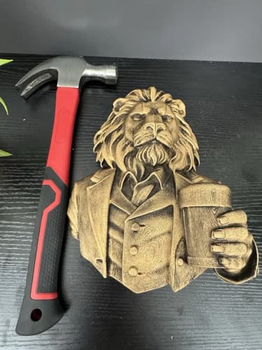 Estatua Decorativa De Pared Leon Bebiendo - A Pedido Dorado 7
