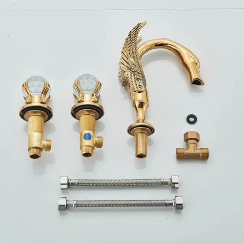 Set Griferia Grifo De Baño Gold Swan - A Pedido_exkarg Dorado 3